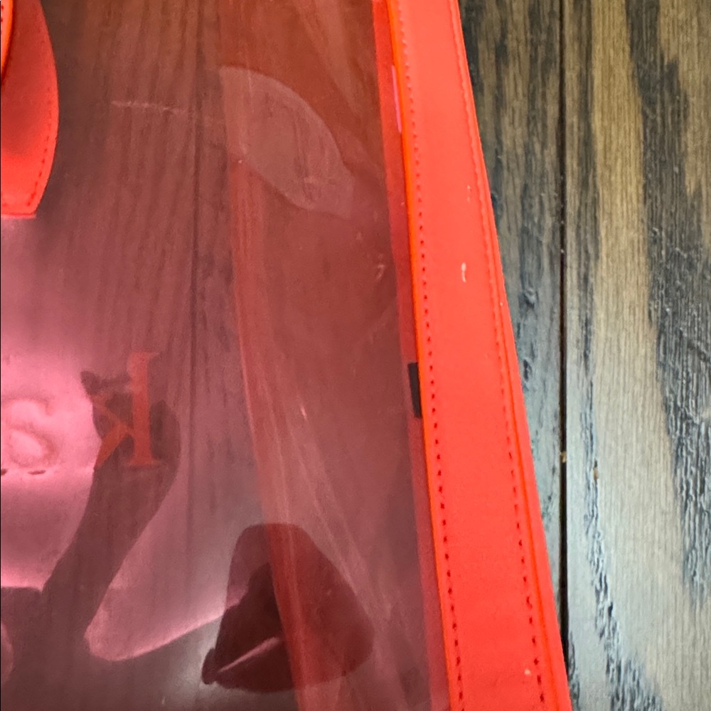 kate spade Pink and Coral Clear Market Tote with Zip Pouch - Picture 8 of 14